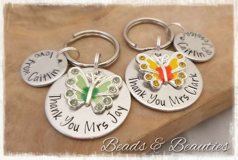 Butterfly - Thank You Keyring - With Little Disc