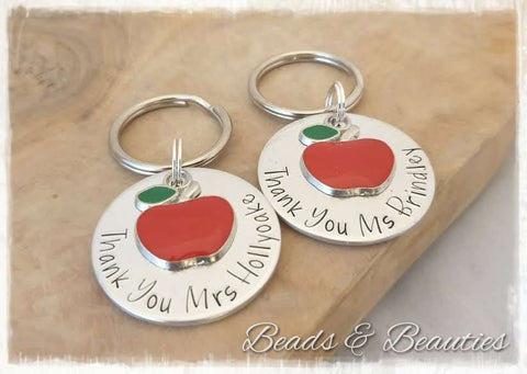 Red Apple Keyring - Thank You