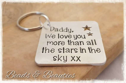 Daddy We Love You More Than All The Stars In The Sky Keyring