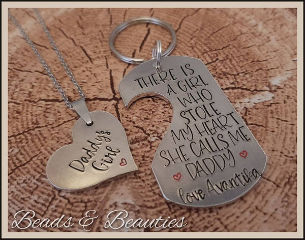 There Is A Girl Who Stole My Heart Keyring & Necklace Set.