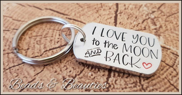 I Love You To The Moon And Back Keyring