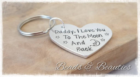 Heart I Love You To The Moon And Back Keyring