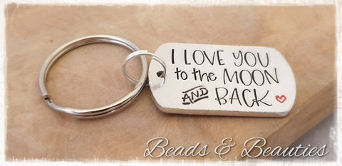 I Love You To The Moon And Back Keyring