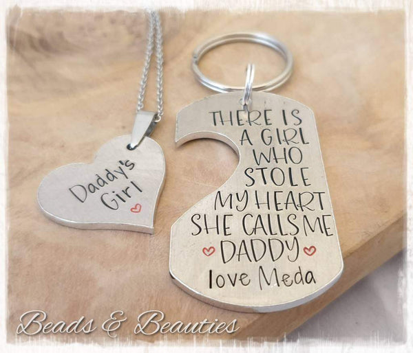 There Is A Girl Who Stole My Heart Keyring & Necklace Set.