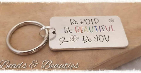 Be Bold, Be Beautiful, Be You, Keyring, Bee, Rainbow, Keyring